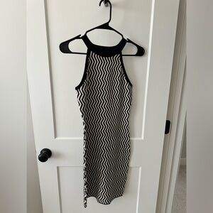 Black and White Halter Dress